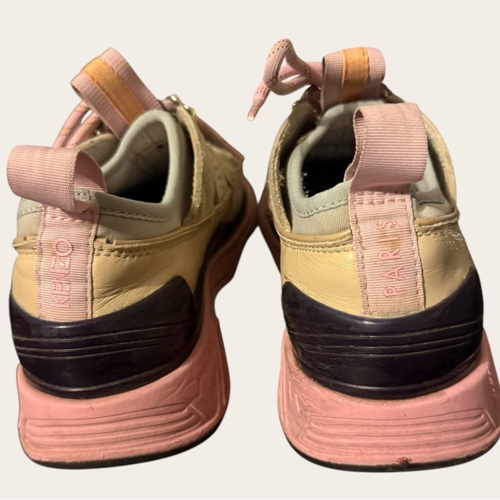 KENZO Women's Pastel Green and Pink Chunky Low-Top Sneakers - Picture 5 of 11